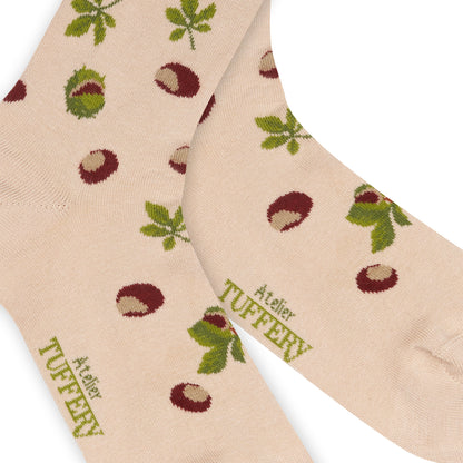 Chaussettes fines unisexes beiges