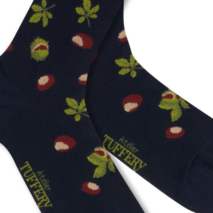 Chaussettes fines unisexes bleues