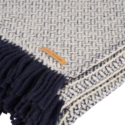 Plaid en Laine Naturelle de Lozère - Motif Cannage