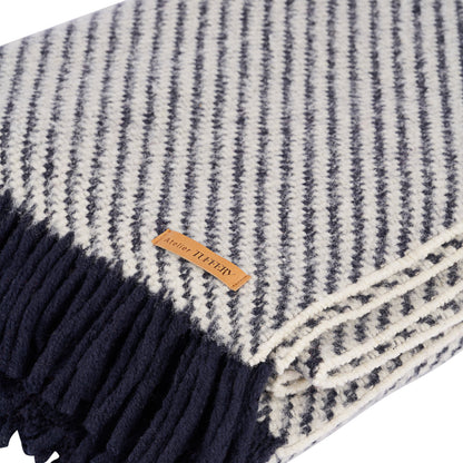 Plaid en Laine Naturelle de Lozère - Motif Diagonale armuré