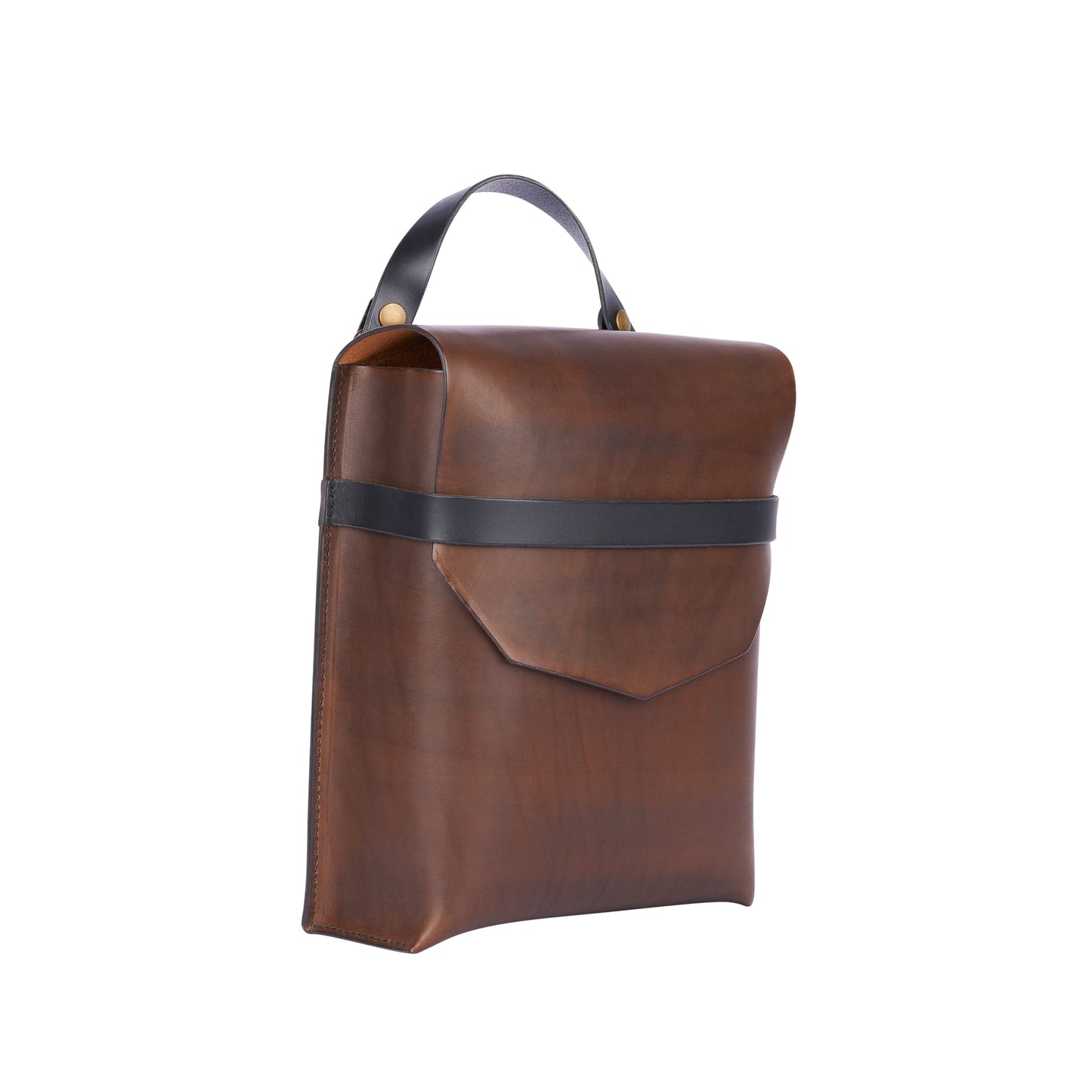 Grand sac à main en cuir brun