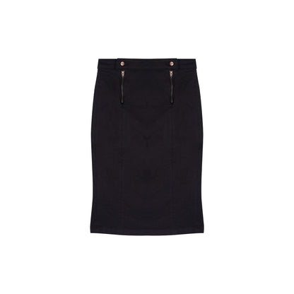 Jupe crayon taille haute Soie Noire - Agathe