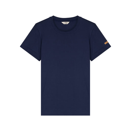 T-shirt femme 100% coton bio bleu marine
