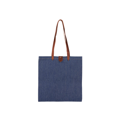 Tote-bag jean brut et cuir